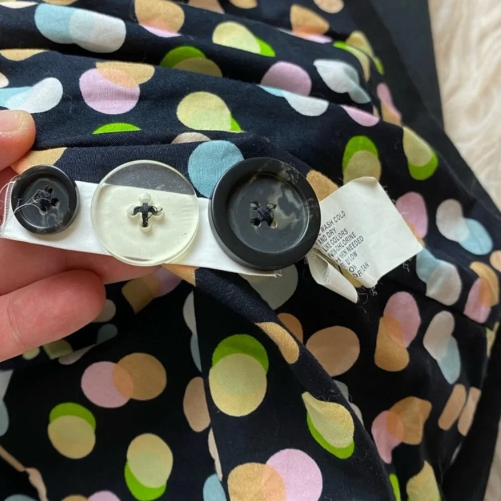 GAP Black Trench Coat with Cream Piping - Picture 8 of 9